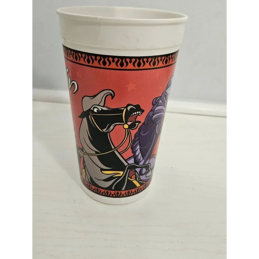 Vintage Disney Aladdin Burger King Plastic Cup Featuring Jafar*READ* Cracked Rim
